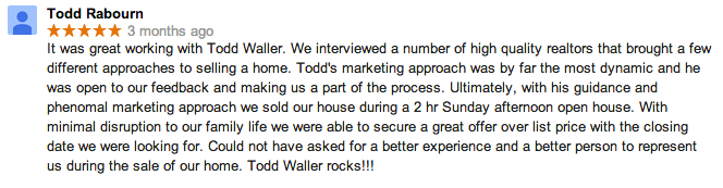 Todd Waller Real Estate Testimonial